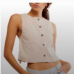 Free People Black Vest Top